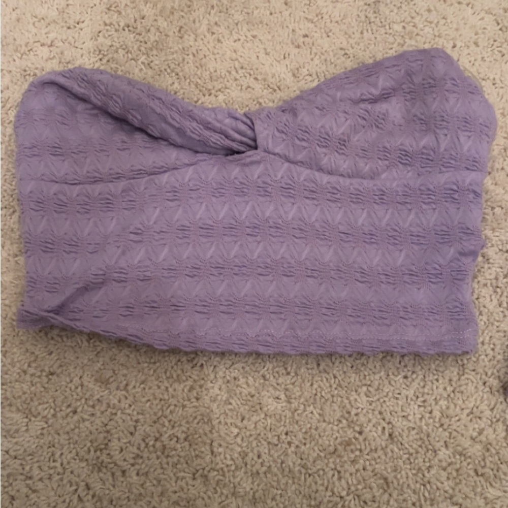 Purple Amazon strapless top